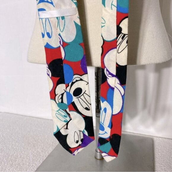 Vintage Disney Mickey Mouse Head Print Tie - Picture 5 of 8
